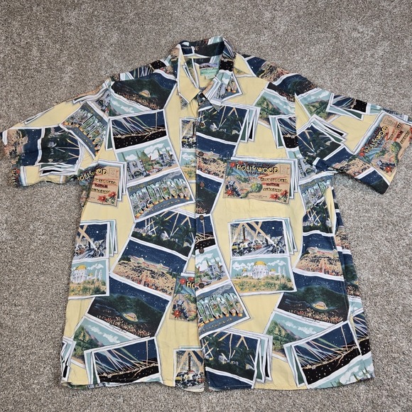 reyn spooner Other - Vintage Reyn Spooner Shirt Mens XXL Hollywood California Postcard Rayon USA